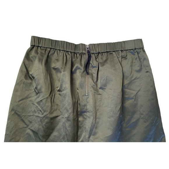 MADEWELL DEEP OLIVE GREEN SATIN PREPPY LINED A-LINE MINI SKIRT SIZE SMALL MINT! - Picture 6 of 8